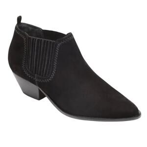 NWOT SCHUTZ Black Suede Jacqueline Ankle Booties Western Leather - Sz 9B